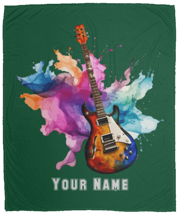 Personalized Electric Guitar Blanket