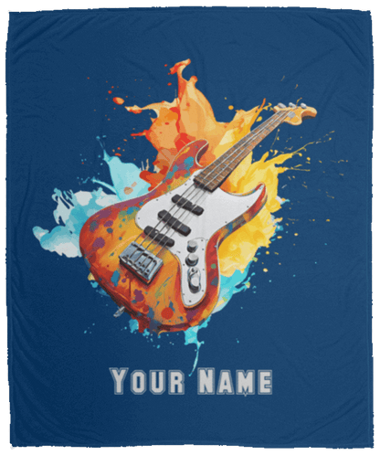 Personalized Bass Guitar Blanket