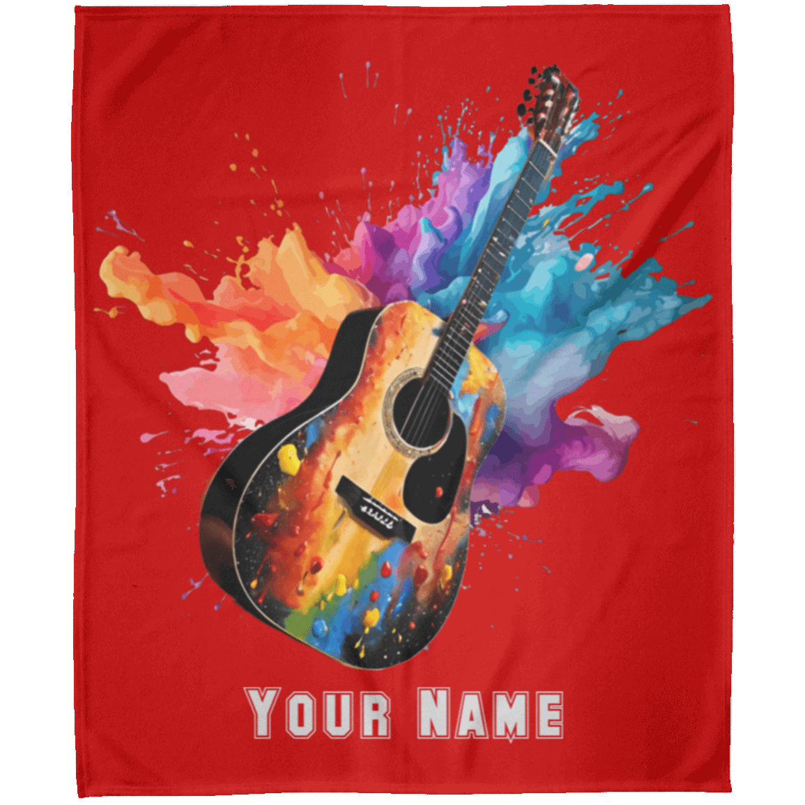 Personalized Acoustic Guitar Blanket