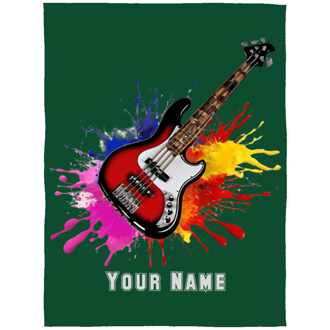 Personalized Bass Guitar Blanket