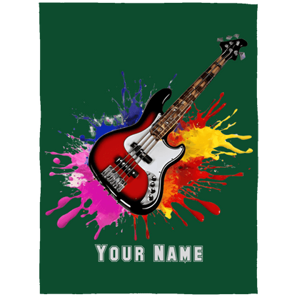 Personalized Bass Guitar Blanket