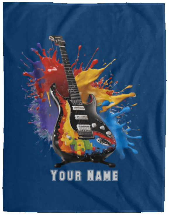 Personalized Electric Guitar Blanket