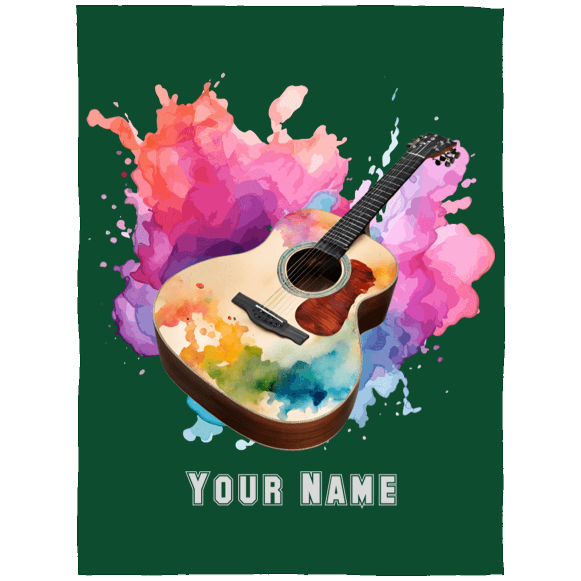 Personalized Acoustic Guitar Blanket