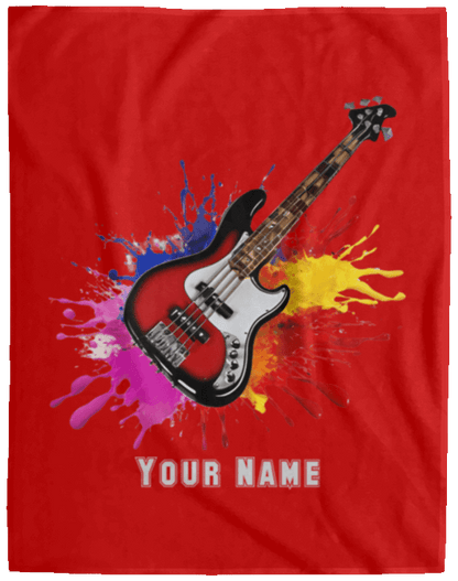 Personalized Bass Guitar Blanket