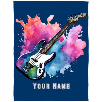 Personalized Bass Guitar Blanket