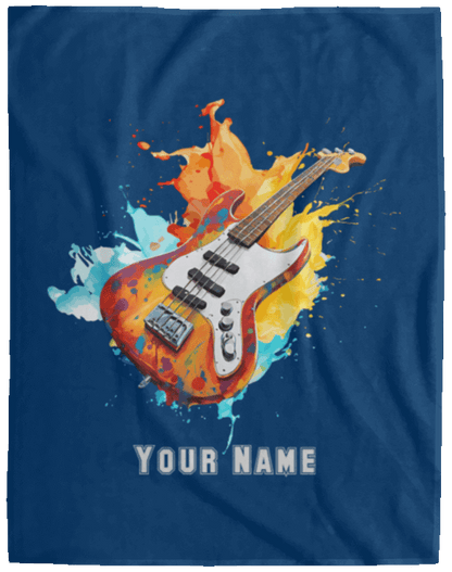 Personalized Bass Guitar Blanket