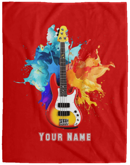 Personalized Bass Guitar Blanket