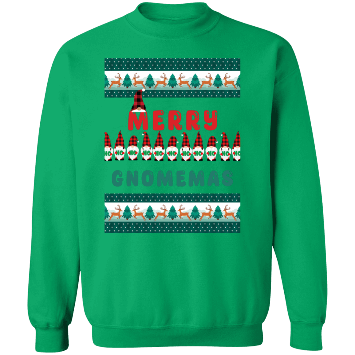 Merry Gnomemas Crewneck Pullover Sweatshirt | Ugly Christmas Sweater | Men, Pullover, Sweatshirts