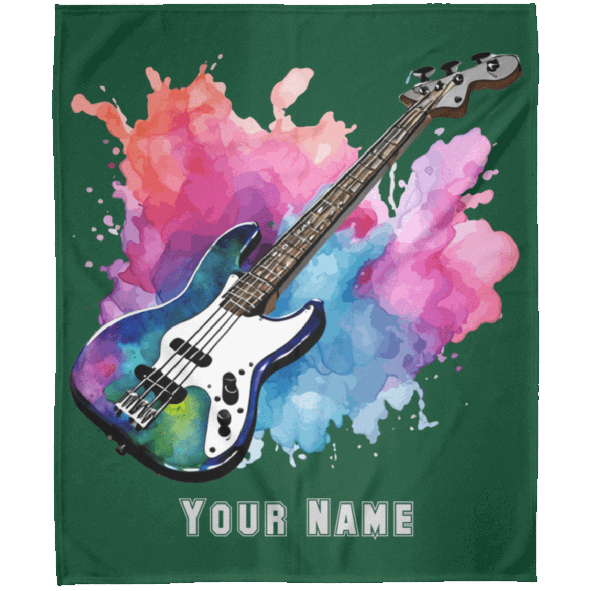 Personalized Bass Guitar Blanket