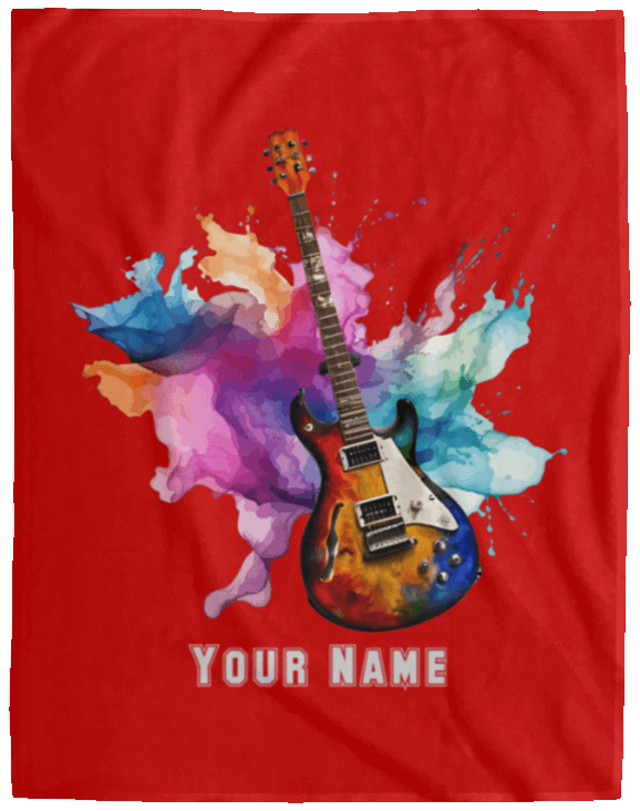 Personalized Electric Guitar Blanket