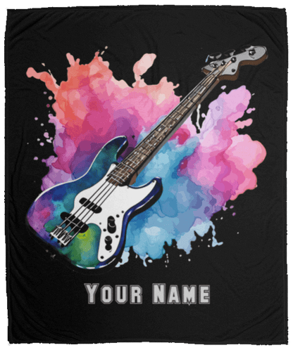 Personalized Bass Guitar Blanket