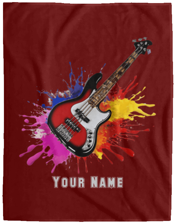 Personalized Bass Guitar Blanket