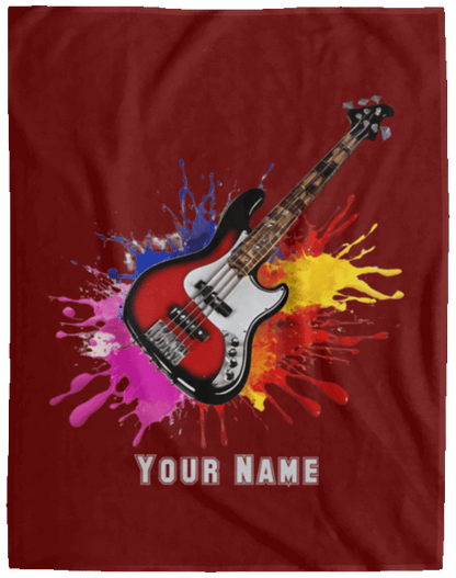 Personalized Bass Guitar Blanket