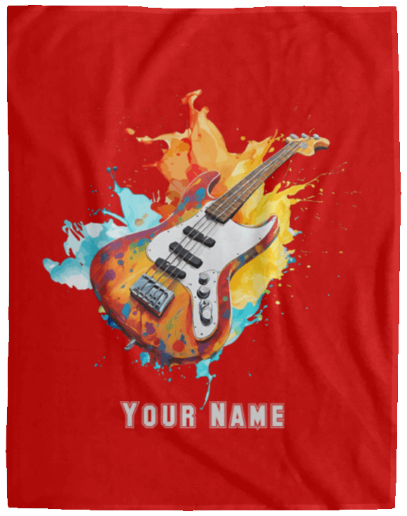 Personalized Bass Guitar Blanket