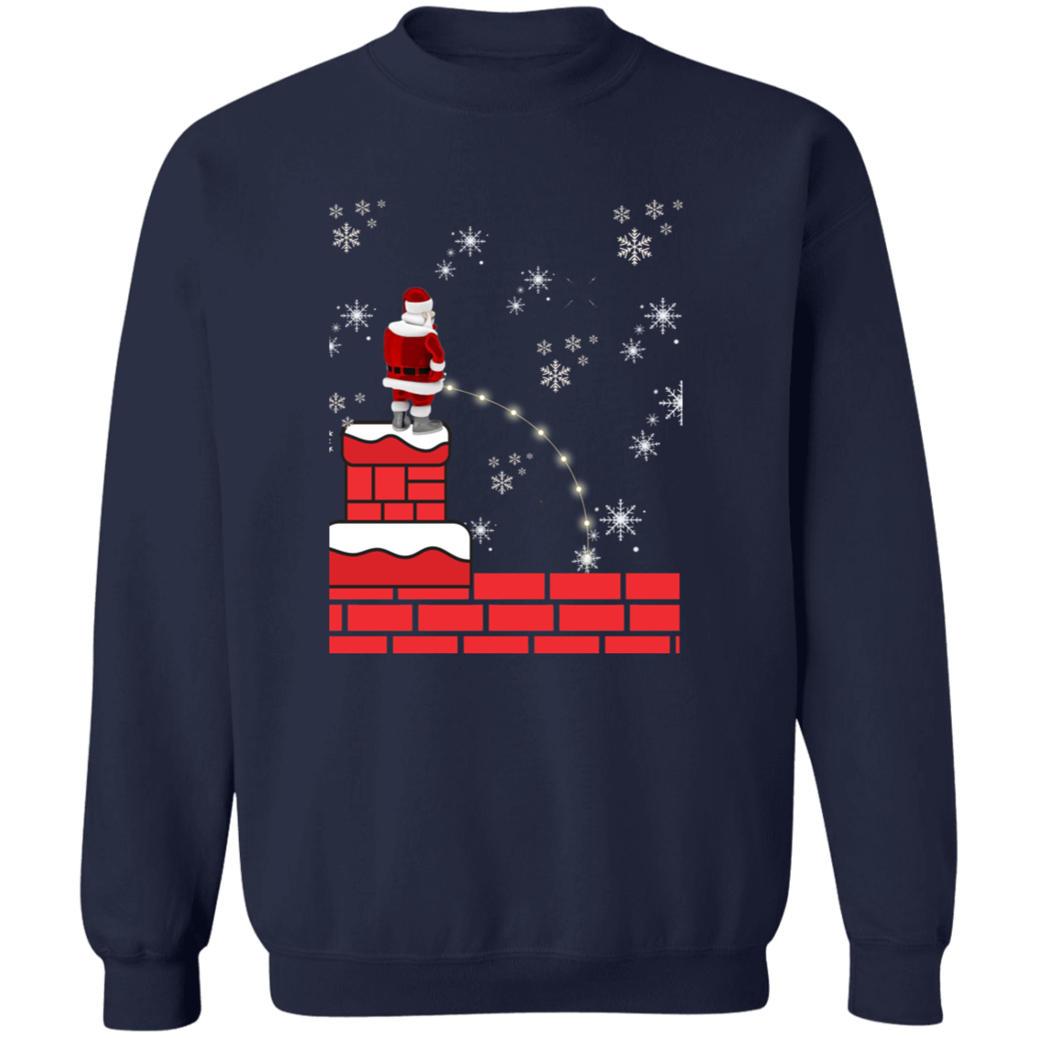 Santa In The Roof Crewneck Pullover Sweatshirt | Ugly Christmas Sweater | Men, Pullover, Sweatshirts