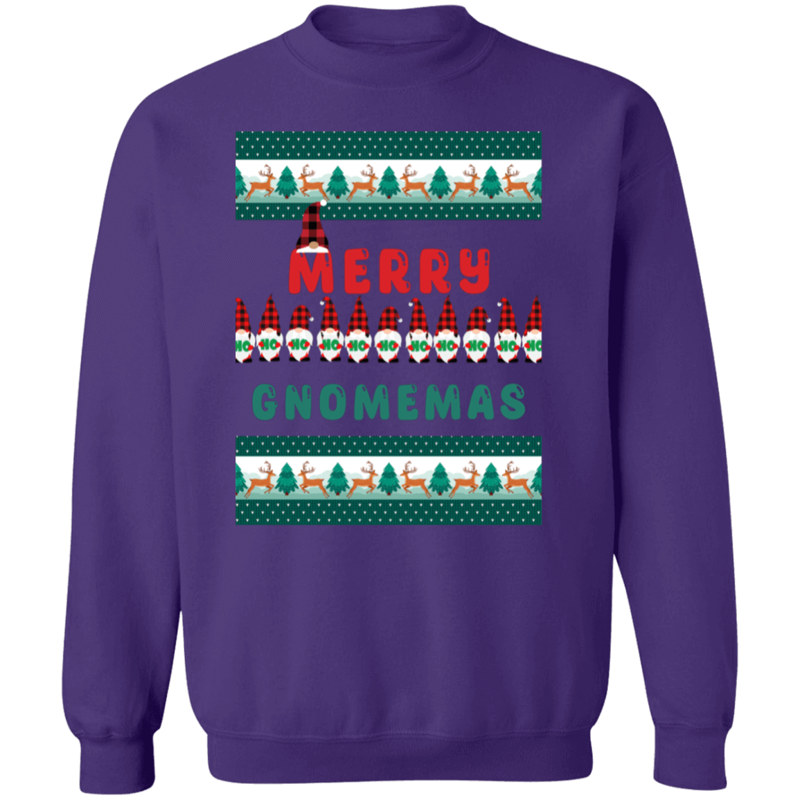 Merry Gnomemas Crewneck Pullover Sweatshirt | Ugly Christmas Sweater | Men, Pullover, Sweatshirts