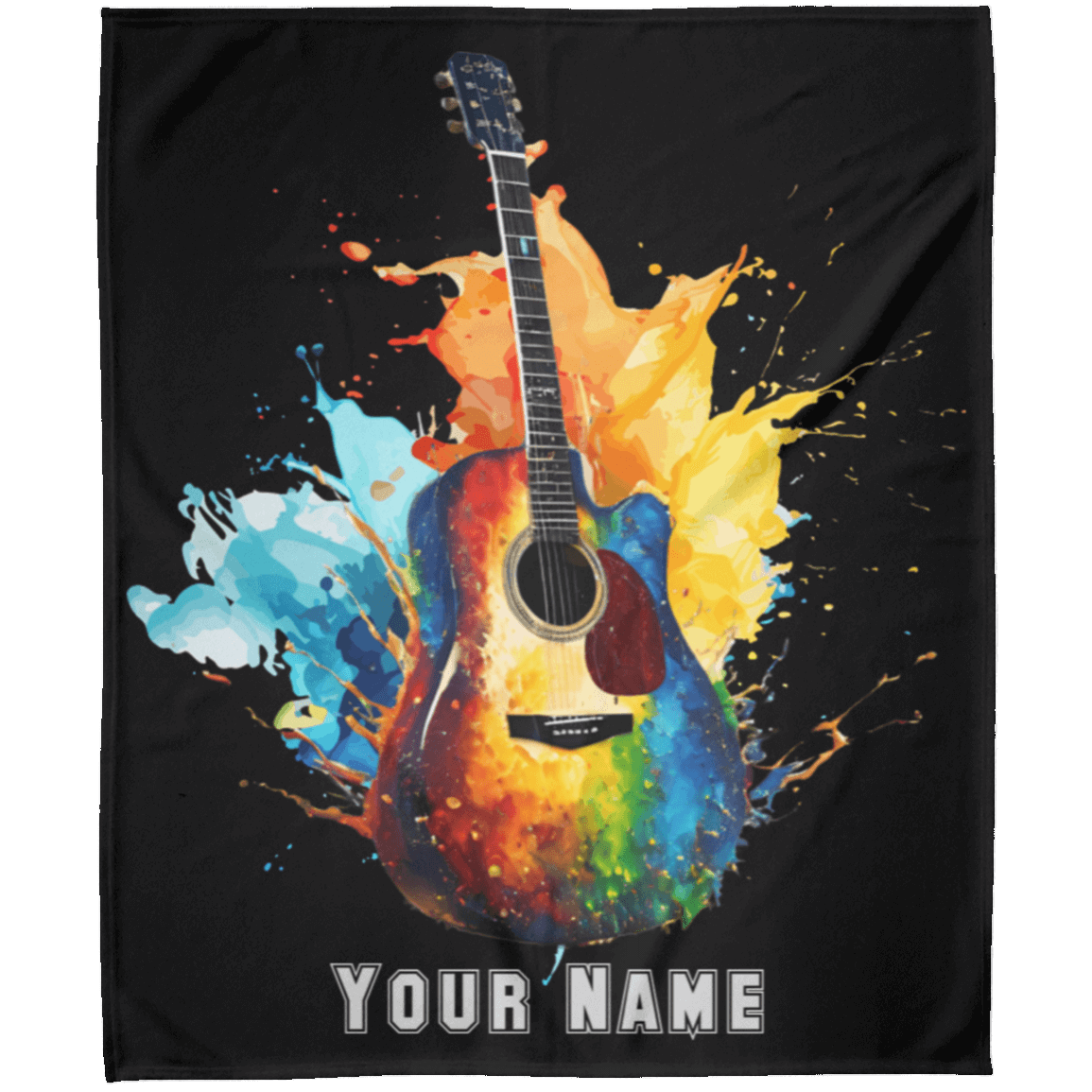 Personalized Acoustic Guitar Blanket