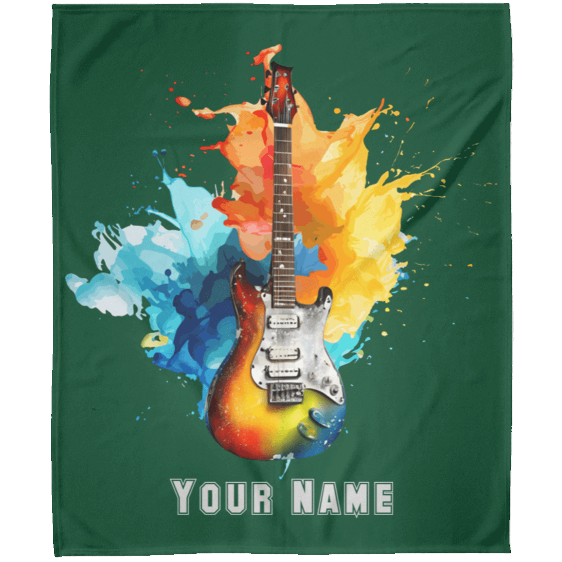 Personalized Electric Guitar Blanket