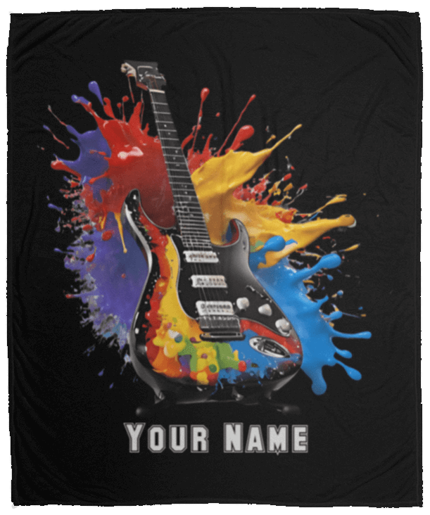 Personalized Electric Guitar Blanket