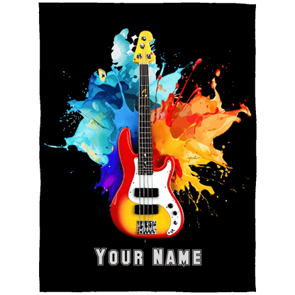 Personalized Bass Guitar Blanket