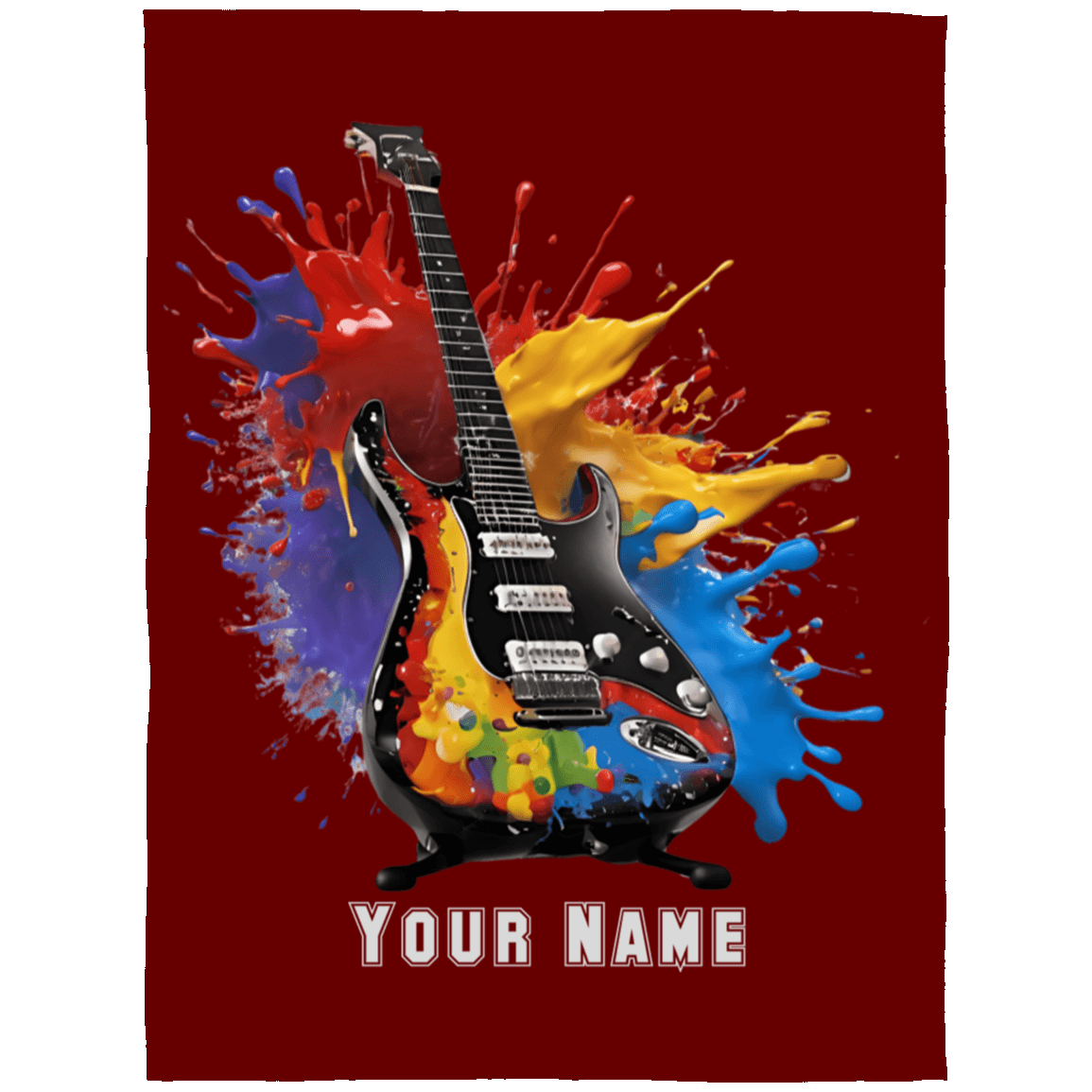 Personalized Electric Guitar Blanket