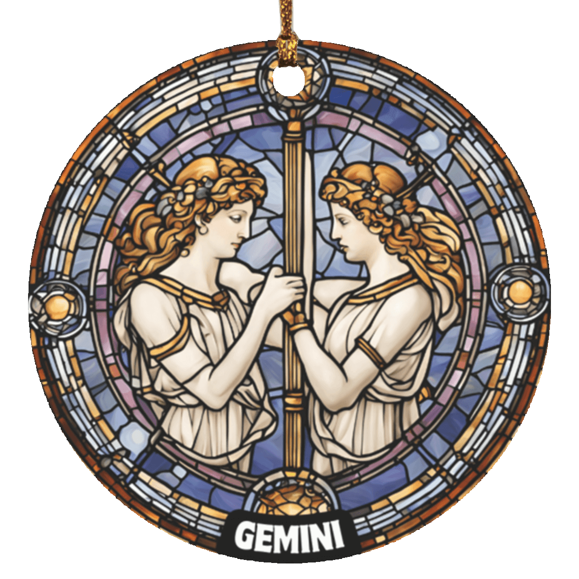 Zodiac Sign Stained Glass Design Ornament