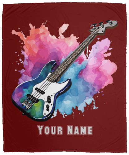 Personalized Bass Guitar Blanket