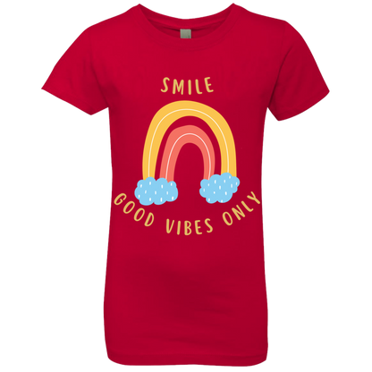 Rainbow Message Shirt Smile Good Vibes Only Love Wins Dream Big | Girls' Princess T-Shirt |