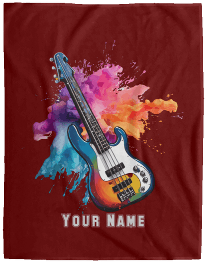 Personalized Bass Guitar Blanket