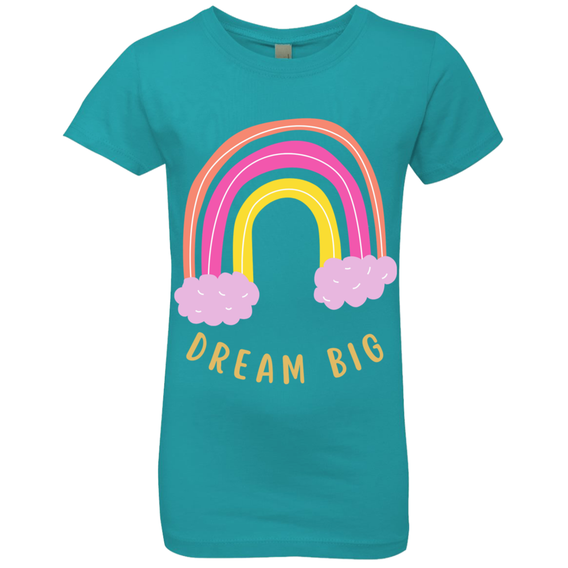 Rainbow Message Shirt Smile Good Vibes Only Love Wins Dream Big | Girls' Princess T-Shirt |