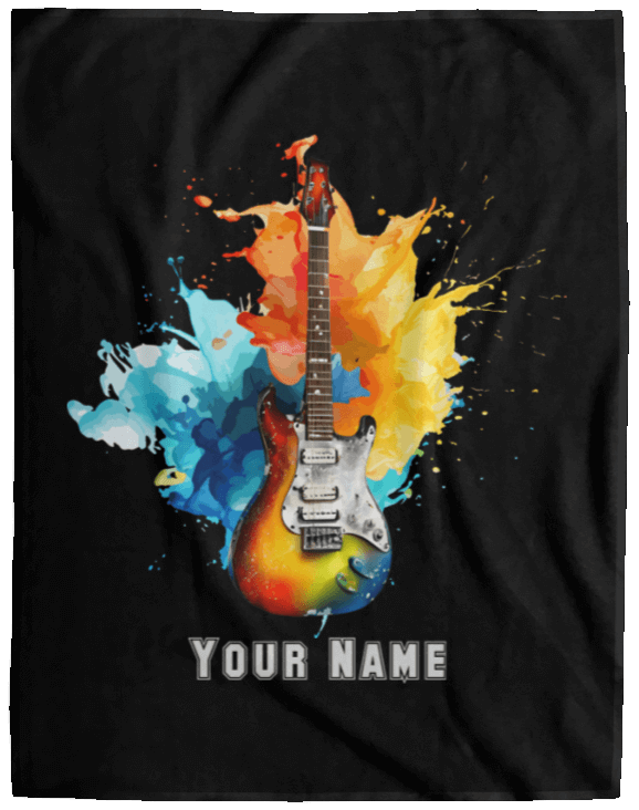 Personalized Electric Guitar Blanket