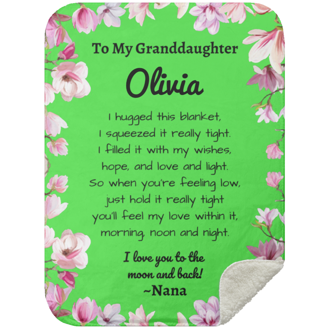 To My Granddaughter Personalized Sherpa Blanket |