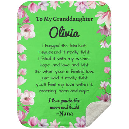 To My Granddaughter Personalized Sherpa Blanket |