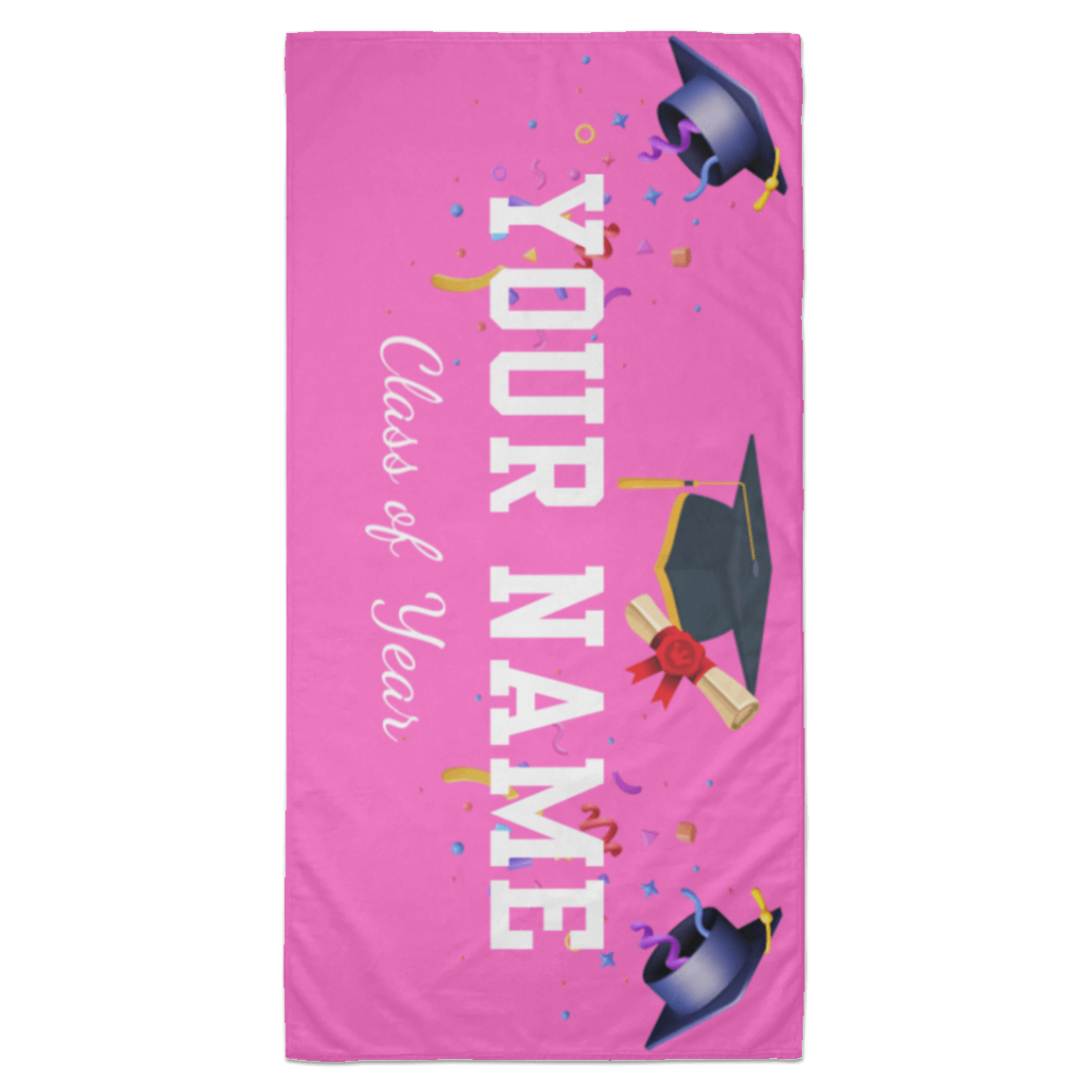 Customized Graduate Name Beach Towel