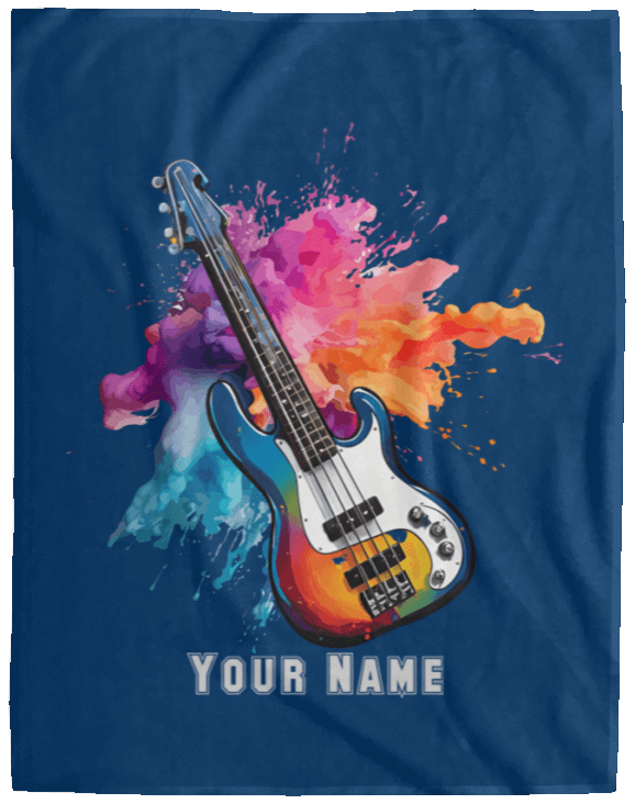 Personalized Bass Guitar Blanket