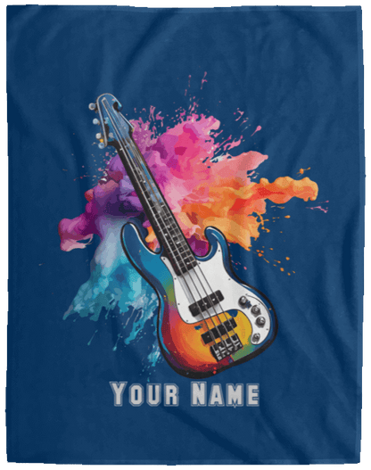 Personalized Bass Guitar Blanket