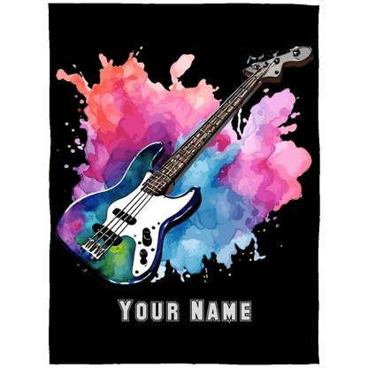 Personalized Bass Guitar Blanket