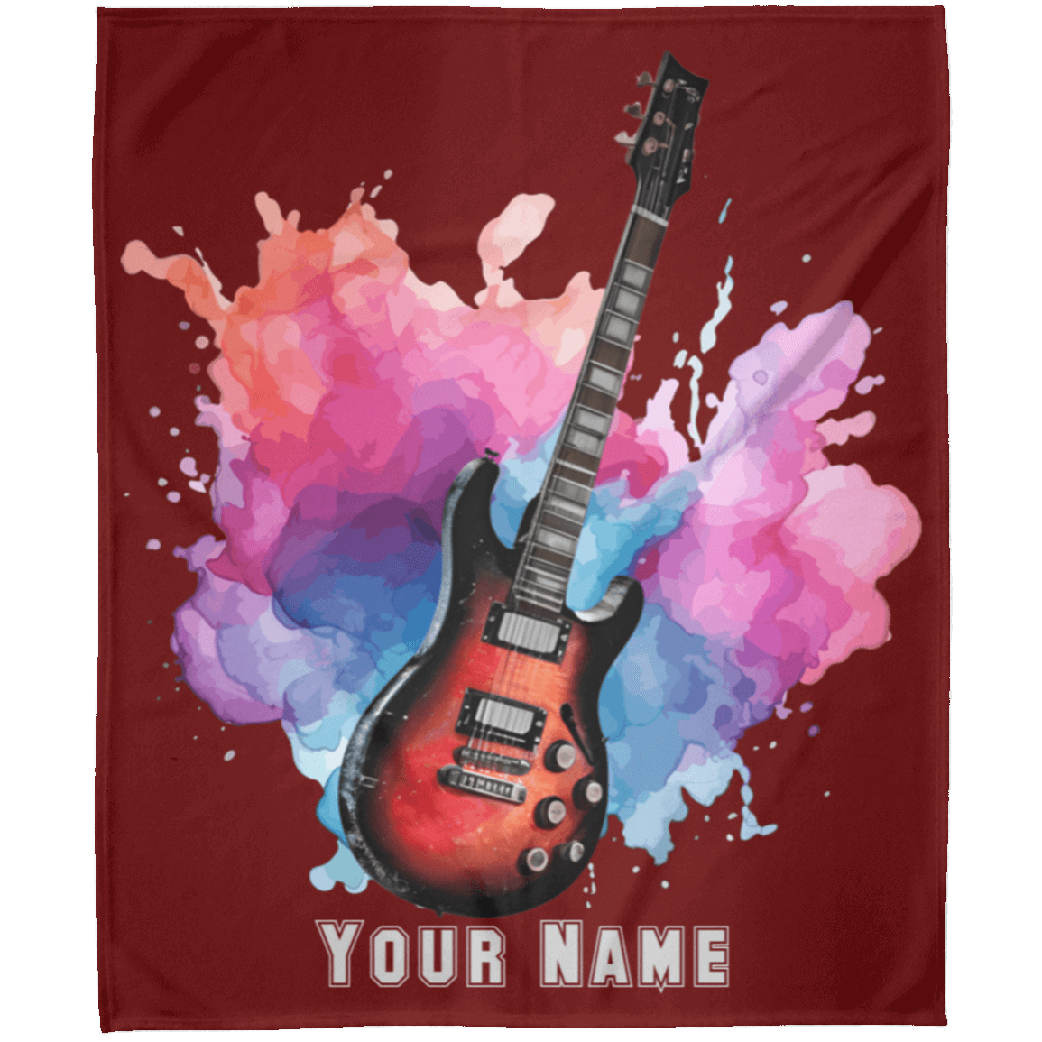 Personalized Electric Guitar Blanket