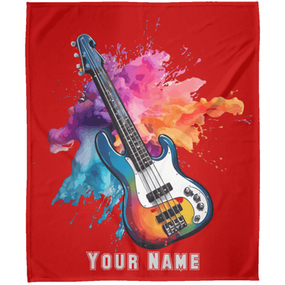 Personalized Bass Guitar Blanket