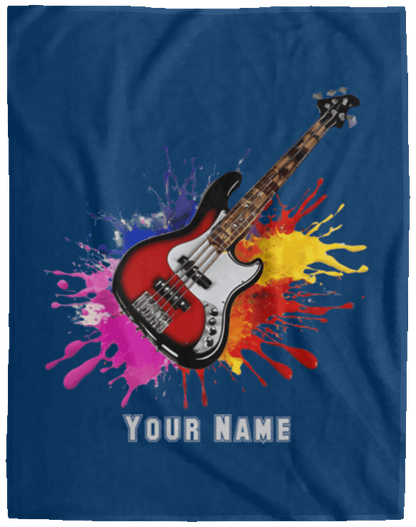 Personalized Bass Guitar Blanket