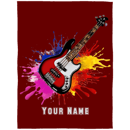 Personalized Bass Guitar Blanket