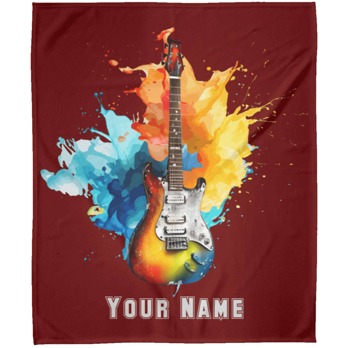 Personalized Electric Guitar Blanket