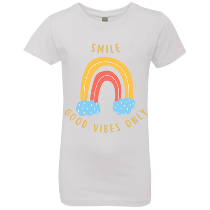 Rainbow Message Shirt Smile Good Vibes Only Love Wins Dream Big | Girls' Princess T-Shirt |