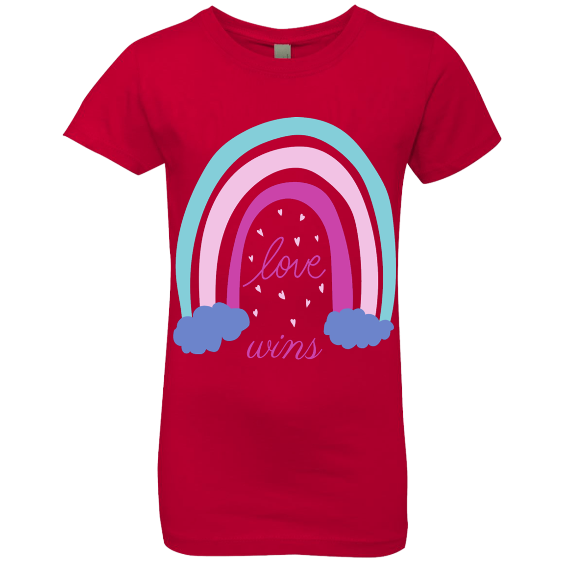 Rainbow Message Shirt Smile Good Vibes Only Love Wins Dream Big | Girls' Princess T-Shirt |