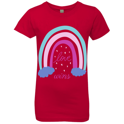 Rainbow Message Shirt Smile Good Vibes Only Love Wins Dream Big | Girls' Princess T-Shirt |