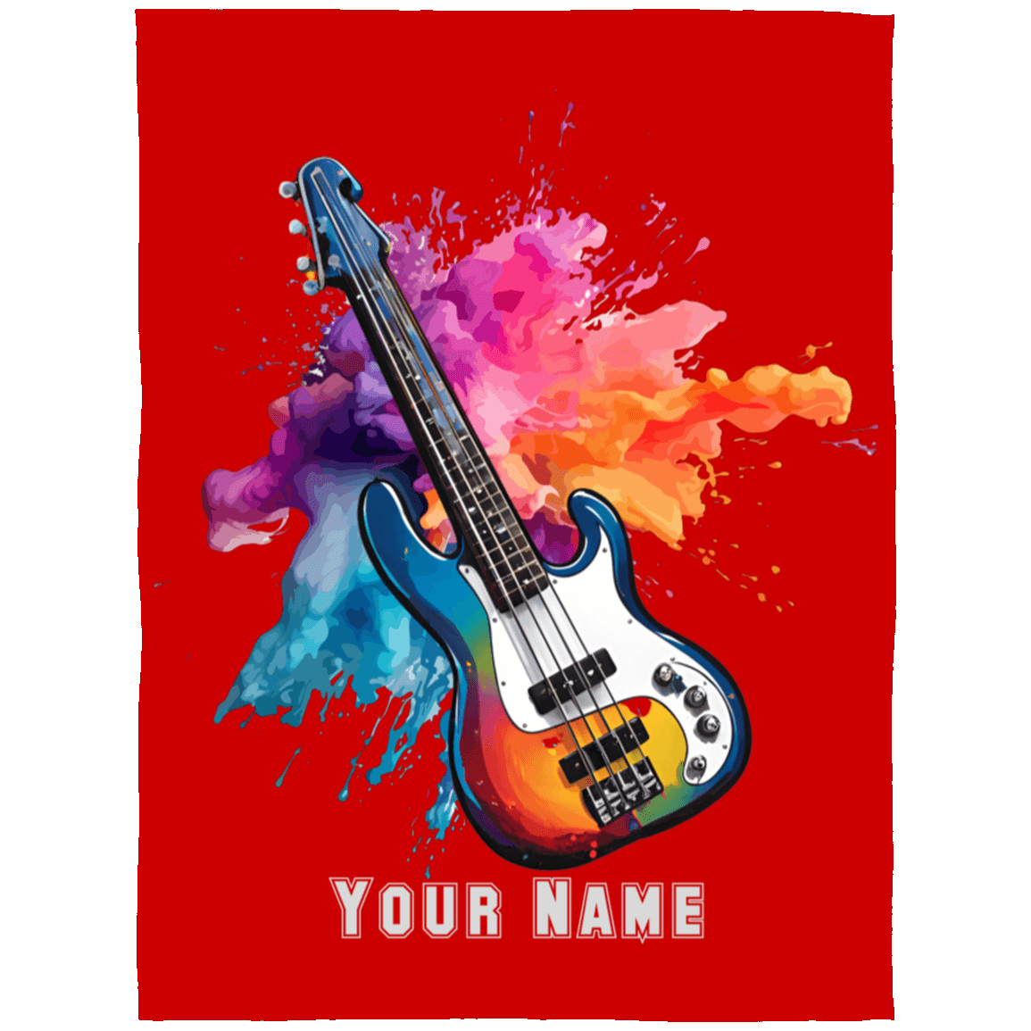 Personalized Bass Guitar Blanket