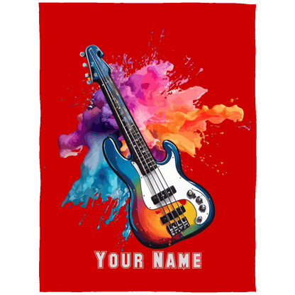 Personalized Bass Guitar Blanket