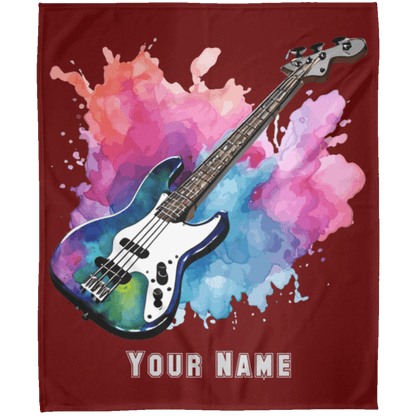 Personalized Bass Guitar Blanket