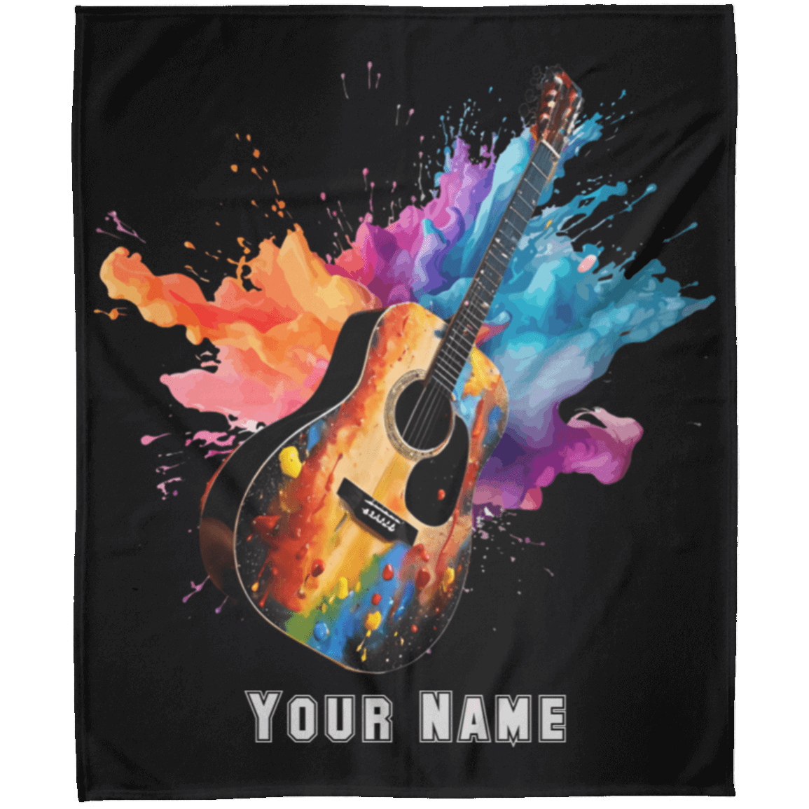 Personalized Acoustic Guitar Blanket