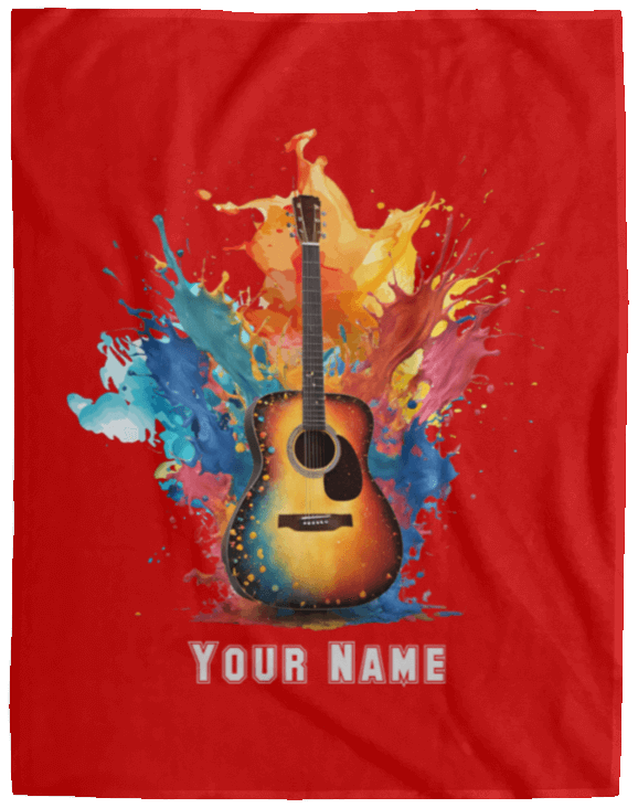 Personalized Acoustic Guitar Blanket